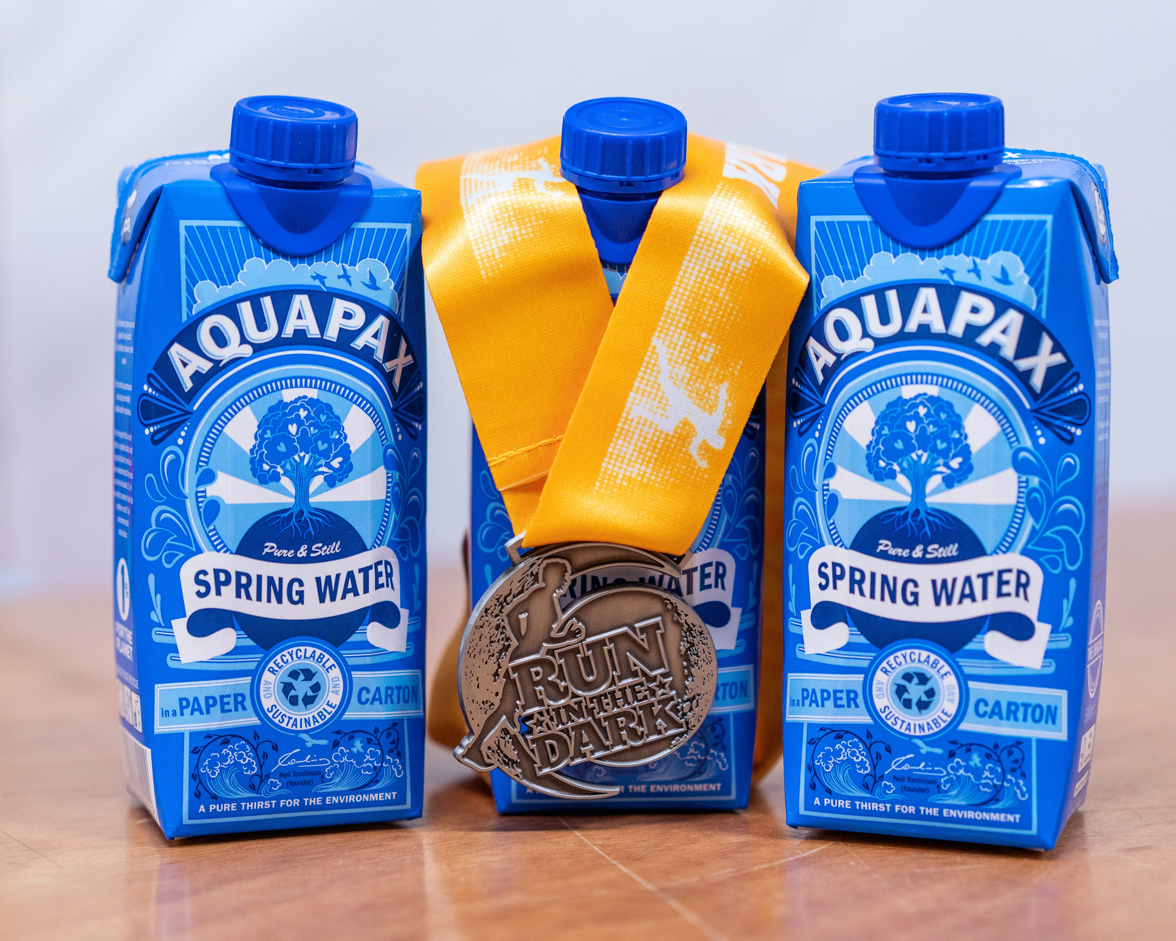 Plastic Free Sustainable Aquapax Water Carton Eco Boxed  Run In The Dark