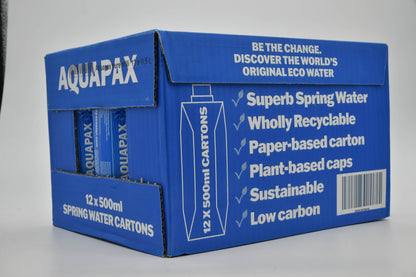 500ml Aquapax Natural Mineral Spring Water Carton Waters (48 Re-sealable Tetra Prisma Cartons)