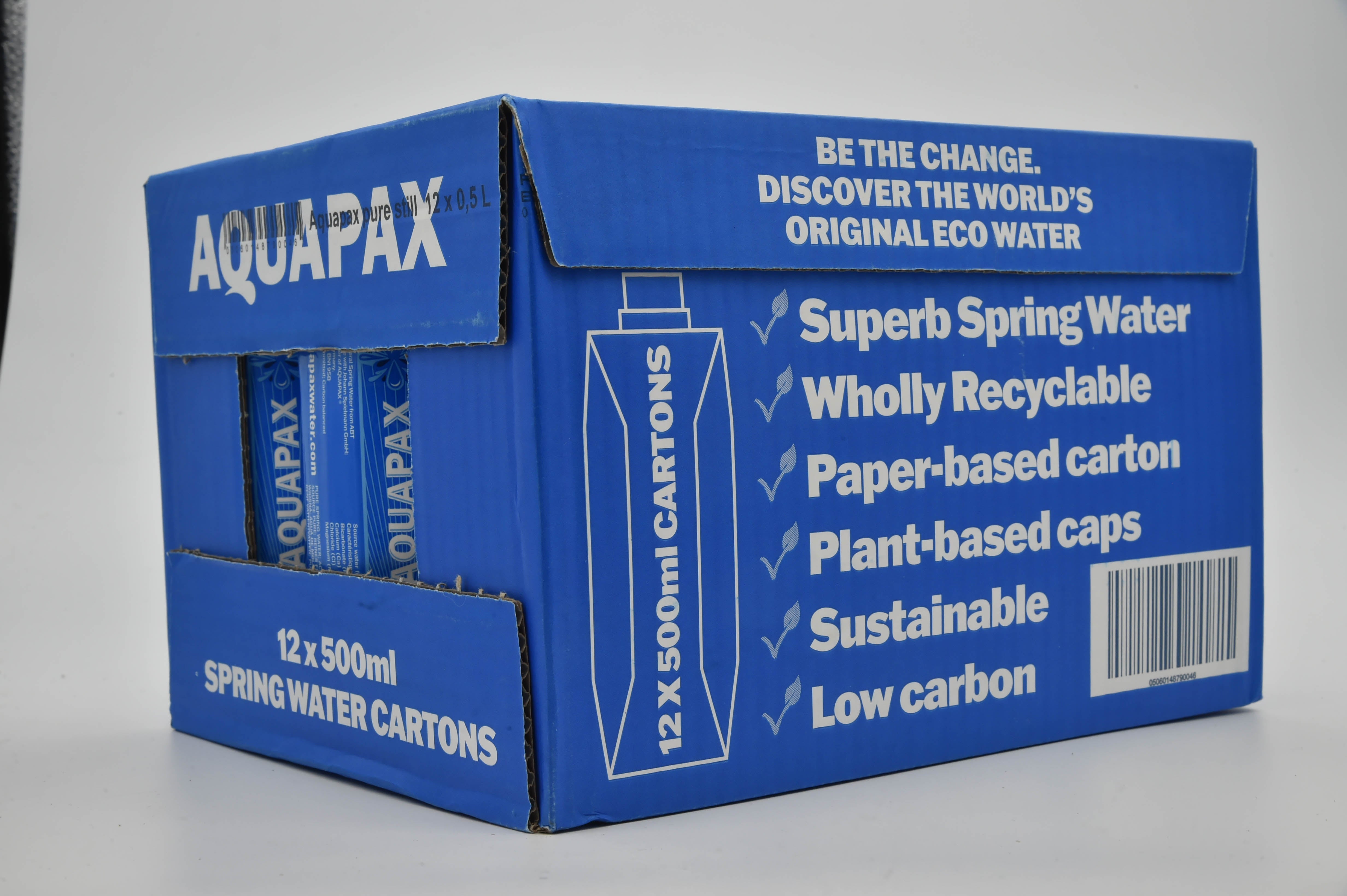 500ml Aquapax Natural Mineral Spring Water Carton Waters (48 Re-sealable Tetra Prisma Cartons)